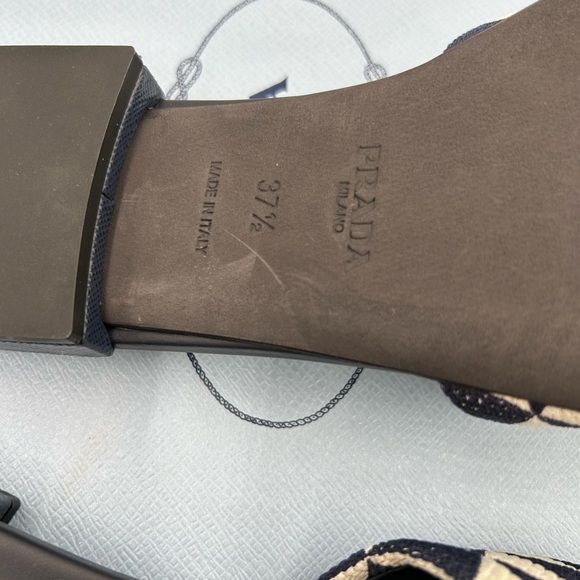 Women’s Prada triangle logo geometric slide sandals size 37.5 made in Italy - Picture 6 of 10